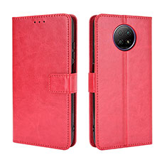 Coque Portefeuille Livre Cuir Etui Clapet BY5 pour Xiaomi Redmi Note 9T 5G Rouge
