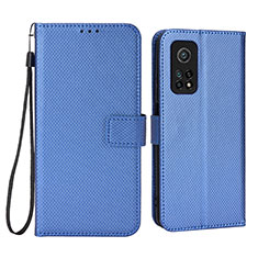 Coque Portefeuille Livre Cuir Etui Clapet BY6 pour Xiaomi Mi 10T Pro 5G Bleu