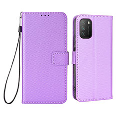 Coque Portefeuille Livre Cuir Etui Clapet BY6 pour Xiaomi Poco M3 Violet
