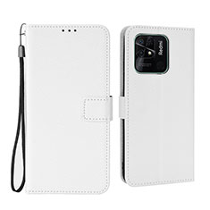 Coque Portefeuille Livre Cuir Etui Clapet BY6 pour Xiaomi Redmi 10 Power Blanc