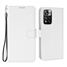 Coque Portefeuille Livre Cuir Etui Clapet BY6 pour Xiaomi Redmi Note 11 Pro+ Plus 5G Blanc