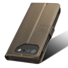 Coque Portefeuille Livre Cuir Etui Clapet BY7 pour Asus ROG Phone 7 Ultimate Marron