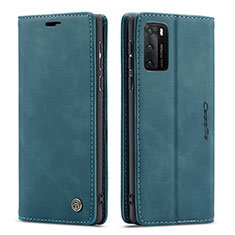Coque Portefeuille Livre Cuir Etui Clapet C01S pour Huawei P40 Bleu