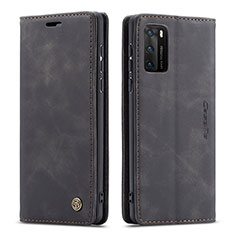 Coque Portefeuille Livre Cuir Etui Clapet C01S pour Huawei P40 Noir