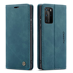Coque Portefeuille Livre Cuir Etui Clapet C01S pour Huawei P40 Pro Bleu