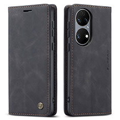Coque Portefeuille Livre Cuir Etui Clapet C01S pour Huawei P50 Pro Noir