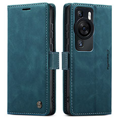 Coque Portefeuille Livre Cuir Etui Clapet C01S pour Huawei P60 Bleu