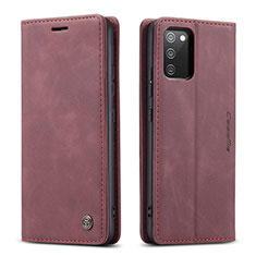 Coque Portefeuille Livre Cuir Etui Clapet C01S pour Samsung Galaxy A03s Vin Rouge