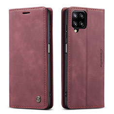 Coque Portefeuille Livre Cuir Etui Clapet C01S pour Samsung Galaxy A12 Nacho Vin Rouge