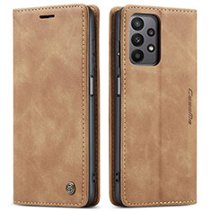 Coque Portefeuille Livre Cuir Etui Clapet C01S pour Samsung Galaxy A23 5G Brun Clair