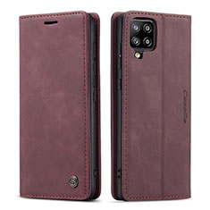 Coque Portefeuille Livre Cuir Etui Clapet C01S pour Samsung Galaxy A42 5G Vin Rouge