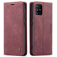 Coque Portefeuille Livre Cuir Etui Clapet C01S pour Samsung Galaxy A51 5G Vin Rouge