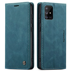 Coque Portefeuille Livre Cuir Etui Clapet C01S pour Samsung Galaxy A71 4G A715 Bleu