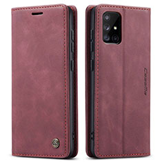 Coque Portefeuille Livre Cuir Etui Clapet C01S pour Samsung Galaxy A71 5G Vin Rouge