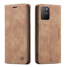 Coque Portefeuille Livre Cuir Etui Clapet C01S pour Samsung Galaxy A91 Brun Clair