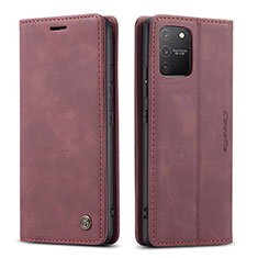 Coque Portefeuille Livre Cuir Etui Clapet C01S pour Samsung Galaxy A91 Vin Rouge