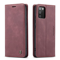 Coque Portefeuille Livre Cuir Etui Clapet C01S pour Samsung Galaxy M02s Vin Rouge