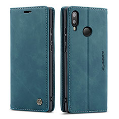 Coque Portefeuille Livre Cuir Etui Clapet C01S pour Samsung Galaxy M20 Bleu
