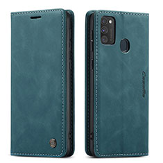 Coque Portefeuille Livre Cuir Etui Clapet C01S pour Samsung Galaxy M21 Bleu