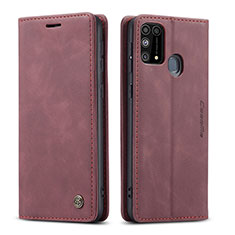 Coque Portefeuille Livre Cuir Etui Clapet C01S pour Samsung Galaxy M31 Prime Edition Vin Rouge