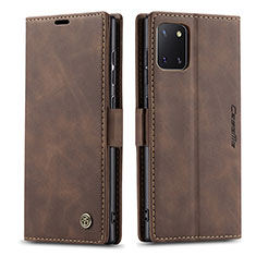 Coque Portefeuille Livre Cuir Etui Clapet C01S pour Samsung Galaxy Note 10 Lite Marron