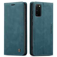 Coque Portefeuille Livre Cuir Etui Clapet C01S pour Samsung Galaxy S20 5G Bleu