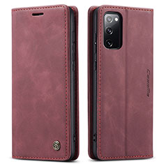 Coque Portefeuille Livre Cuir Etui Clapet C01S pour Samsung Galaxy S20 FE 4G Vin Rouge