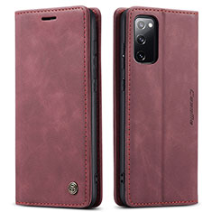 Coque Portefeuille Livre Cuir Etui Clapet C01S pour Samsung Galaxy S20 FE 5G Vin Rouge
