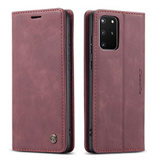 Coque Portefeuille Livre Cuir Etui Clapet C01S pour Samsung Galaxy S20 Plus 5G Vin Rouge