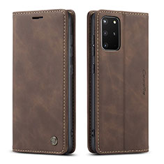 Coque Portefeuille Livre Cuir Etui Clapet C01S pour Samsung Galaxy S20 Plus Marron