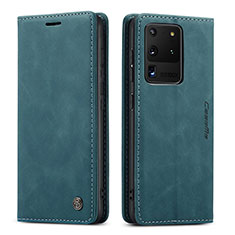 Coque Portefeuille Livre Cuir Etui Clapet C01S pour Samsung Galaxy S20 Ultra 5G Bleu