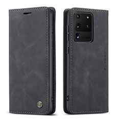 Coque Portefeuille Livre Cuir Etui Clapet C01S pour Samsung Galaxy S20 Ultra 5G Noir