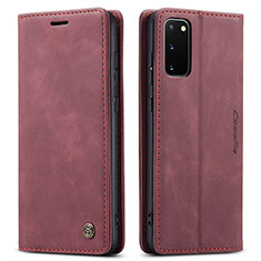 Coque Portefeuille Livre Cuir Etui Clapet C01S pour Samsung Galaxy S20 Vin Rouge