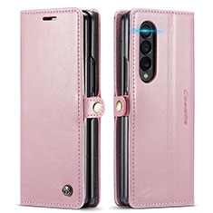Coque Portefeuille Livre Cuir Etui Clapet C01S pour Samsung Galaxy Z Fold3 5G Or Rose