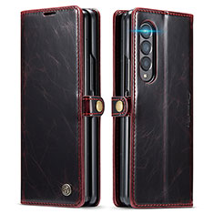 Coque Portefeuille Livre Cuir Etui Clapet C01S pour Samsung Galaxy Z Fold4 5G Vin Rouge