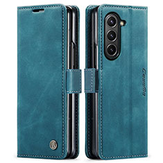 Coque Portefeuille Livre Cuir Etui Clapet C01S pour Samsung Galaxy Z Fold5 5G Bleu