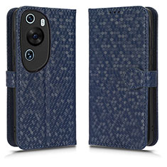 Coque Portefeuille Livre Cuir Etui Clapet C01X pour Huawei P60 Art Bleu