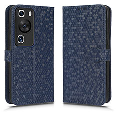 Coque Portefeuille Livre Cuir Etui Clapet C01X pour Huawei P60 Bleu