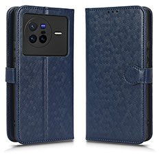 Coque Portefeuille Livre Cuir Etui Clapet C01X pour Vivo X80 5G Bleu
