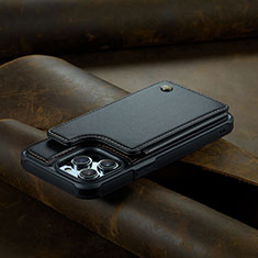 Coque Portefeuille Livre Cuir Etui Clapet C02S pour Apple iPhone 13 Pro Max Noir