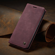 Coque Portefeuille Livre Cuir Etui Clapet C02S pour Samsung Galaxy A02s Vin Rouge