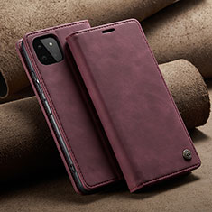 Coque Portefeuille Livre Cuir Etui Clapet C02S pour Samsung Galaxy F42 5G Vin Rouge