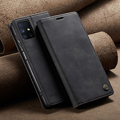 Coque Portefeuille Livre Cuir Etui Clapet C02S pour Samsung Galaxy M51 Noir
