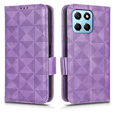 Coque Portefeuille Livre Cuir Etui Clapet C02X pour Huawei Honor X6S Violet