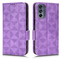 Coque Portefeuille Livre Cuir Etui Clapet C02X pour Motorola Moto G62 5G Violet