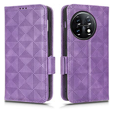 Coque Portefeuille Livre Cuir Etui Clapet C02X pour OnePlus 11 5G Violet