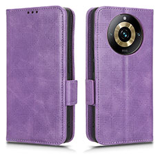 Coque Portefeuille Livre Cuir Etui Clapet C02X pour Realme 11 Pro 5G Violet