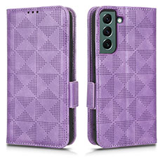 Coque Portefeuille Livre Cuir Etui Clapet C02X pour Samsung Galaxy S22 5G Violet