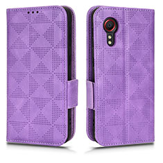 Coque Portefeuille Livre Cuir Etui Clapet C02X pour Samsung Galaxy XCover 5 SM-G525F Violet