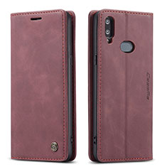 Coque Portefeuille Livre Cuir Etui Clapet C03S pour Samsung Galaxy A10s Vin Rouge